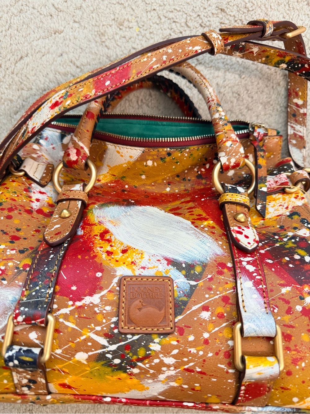 Dooney & Bourke Florentine Dipinta Satchel - Small - Natural - Picture 5 of 5